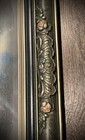 Large Antique Victorian Convex Bubble Glass Carved Floral Wood Hanging Frame