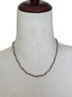 Vintage Ibb Italy 925 Two Tone Twisted Herringbone Bead Chain Necklace 18  15 7g