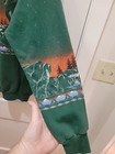Vintage 90 s Artisans Made In Usa All-over Wolf Design Sweatshirt Sz L-xl Green 