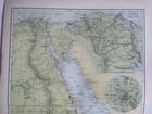 1908 Egypt With Cairo Inset Original Antique Map By G w  Bacon