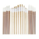 Us Art Supply 24pc Oil   Acrylic Paint Long Handle Brush Set Free Canvas Roll-up