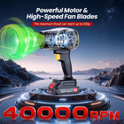 Cordless Handheld Leaf Air Blower Turbo Fan Rechargeable W 2 Batteries   Charger