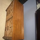 Antique Brown Wood Freestanding Cabinet  4 Doors  Pull Handles 40x25x41