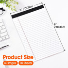 48 Pack Note Pads Bulk  Small Legal Pads 5  X 8  Narrow Ruled Lined Writing Pad 