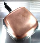 Revere Ware Usa Large Square Copper Bottom Pot Fry Pan Skillet Bacon Clean