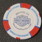 Black Wolf Hd   Virginia  white red blue  Harley Davidson Poker Chip