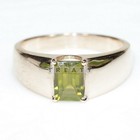 Peridot Emerald Cut With 14k Yellow Gold Ring For Men s  88  