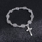 Catholic Rosary  Bracelet Metal Crucifix Of Jesus  Protection Silver Color Cross