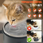Rechargeable Pet Heated Water Bowl Stainless Steel Quiet Outdoor Indoor  dog Cat