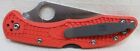 Spyderco  Delica 4 Flat Ground Vg-10 C11fpor Orange Pocket Knife