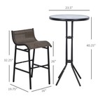 3 Piece Bar Height Outdoor Bistro Set Patio Table Chairs Garden Pool Backyard