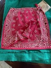 Bandanna Skirt Wrap Red Paisley Red 25 Inch Waist 17 Inch Long  Small