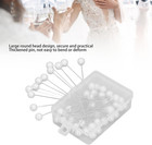 50pcs White Pearl Head Straight Sewing Pins  Extra Long  8x60mm  Stainless St   