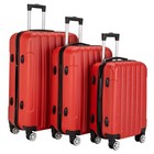 3 Pcs Travel Luggage Set Bag Abs Trolley Carry On Larger Capacity Suitcase Red