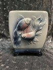 Vintage Royal Copley Pottery Footed Raised Koi goldfish Planter Pink Blue