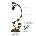 Star Glass Table Lamp  Vintage Style Table Lamp  8x10x20 Inch     Bronze Metal    