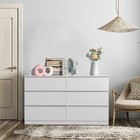 6 Drawer Double Dresser Chest Of Drawers With Large Storage Capacity Bedroom