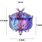 Socosy Royal Embossed Crystal Glass Candy Box With Lid Footed Colorful 