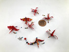Handmade Senbazuru Beaded Origami Cranes Japanese Artwork 48 Inches Red Floral