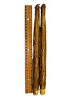 Vintage Wood Faux Melting Gold Dripping Candles Taper 12 