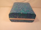 Vintage 1960s Mod Floral Suitcase Blue Green Flower Power Overnight Train Case