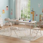 Folding Table And 4 Chairs Set Durable Steel Frame Study playroom dining daycare