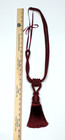 Set Of 4 Burgundy Heavy Rope Cord Swagged Curtain Tie Backs With 6  Tassels