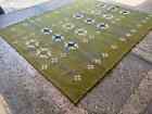 Green Southwestern Kilim Rug Wool Jute Vintage Kilim Rug Moroccan Navajo Rug
