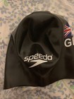 Team Gb Gbr Great Britain Speedo Silicone Solid Swim Cap Olympic Olympics Black