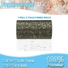 Tulle Fabric Rolls 6  By 50 Yards Fabric Spool Tulle For Diy  Black-gold