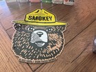 Nice Smokey The Bear Face Forest Service Porcelain  Sign 10 x 9 5 