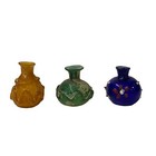 3 X Distressed Look Color Glass Small Bottle Vase Display Ws2469