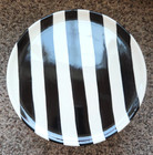 Halloween Ceramic Black   White Striped Cake Stand Gothic Decor 7 5in X 4 5in