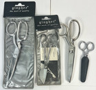 Lot Of 4 Gingher Knife Edge Bent Trimmers  Pinking Shears  Applique Scissors