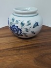Antique Korean Pottery Vase Blue Rose Hand-painted Ceramic Jar  Late Joseon