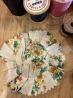 Vtg Lot Sewing Notions Wooden Spools Needles Thread Scissors In Large Tin More