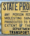 Original State Property Department Of Transportation Road Info Sign 1940s - 50s