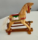 Vintage Wooden Rocking Horse Figurine  Hobby Horse Wood Horse
