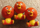Florida Orange Bird Figures  Set Of 3 Mini 1  Stands On Its Own Toy Hard Plastic
