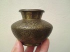 Antique 19th Century India Miniature Engraved Hindu Ritual Bronze Water Pot Lota