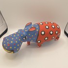 Hand-painted Hippopotamus Figurine - Blue   Red Polka Dot Decorative Collectible