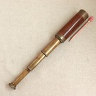 Vintage Ross London Telescope Monocular Spyglass 3-draw Brass Wood British Navy