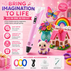 3d Printer Pen Kit Led Screen Pla Filament Drawing Tool Kids Diy Art Craft Set