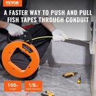 Vevor Fish Tape Wire Cable Line Puller 100ft 1 16in Fiberglass High Plastic Case