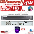 Hikvision 4k 4ch 4 Camera 2mp Colorvu Hd Turret Security Camera Cctv System Lot