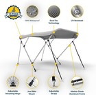 Seal Skin 3  4 Bow Bimini Top Marine Grade Waterproof Canopy Cover W  Frame Gray