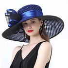 Women Party Church Derby Top Hats Organza Sun Visor Cap Ladies Flowers Fascin   