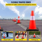 Uimoso Safety Cones Traffic Cones 18  Orange Reflective Collars Road Cones 5pcs