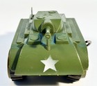 Marx Wind Up Vintage Army Tank Green Plastic   Tin Litho 1960s Works Clean