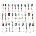 30pcs Fishing Spinner Lures Set W tackle Box Trout Bass Salmon Spoon Baits Kit
